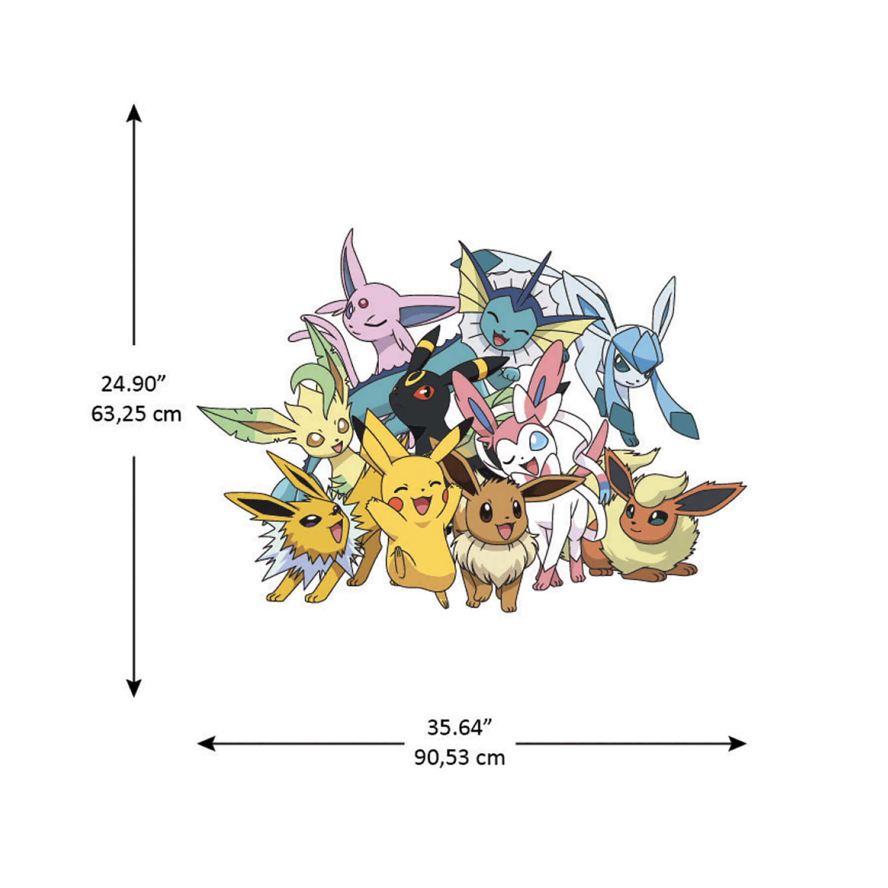 Pokémon Eevee Evolutions Multicolor Wall Decals