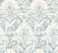 Picture of Velvet Crush Damask Wallpaper- Blue & Pearl