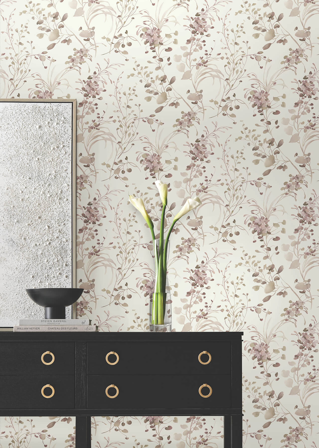 Spring Whispers York Wallcoverings. Soft Blush Spring Whispers Wallpaper | Candice Olson
