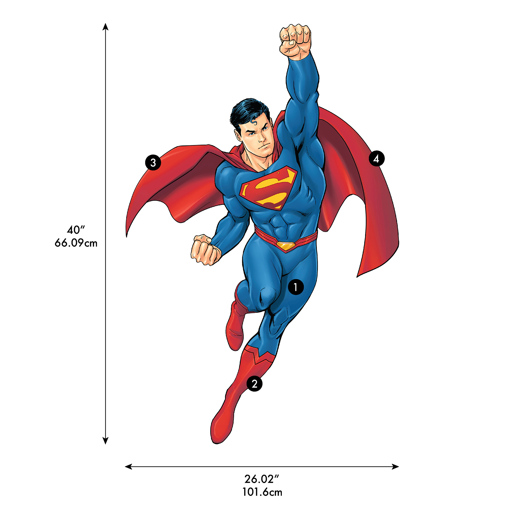 RMK5564GM Superman Global Hero Peel and Stick Blue Wall Decals by