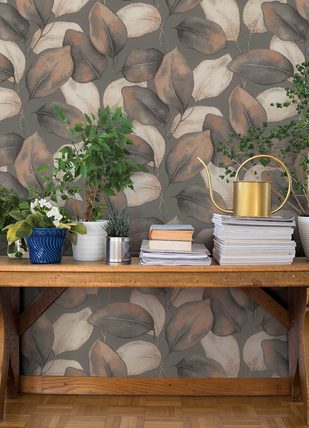 4202-659887 - Evanthe Charcoal Vine Wallpaper - by A-Street Prints