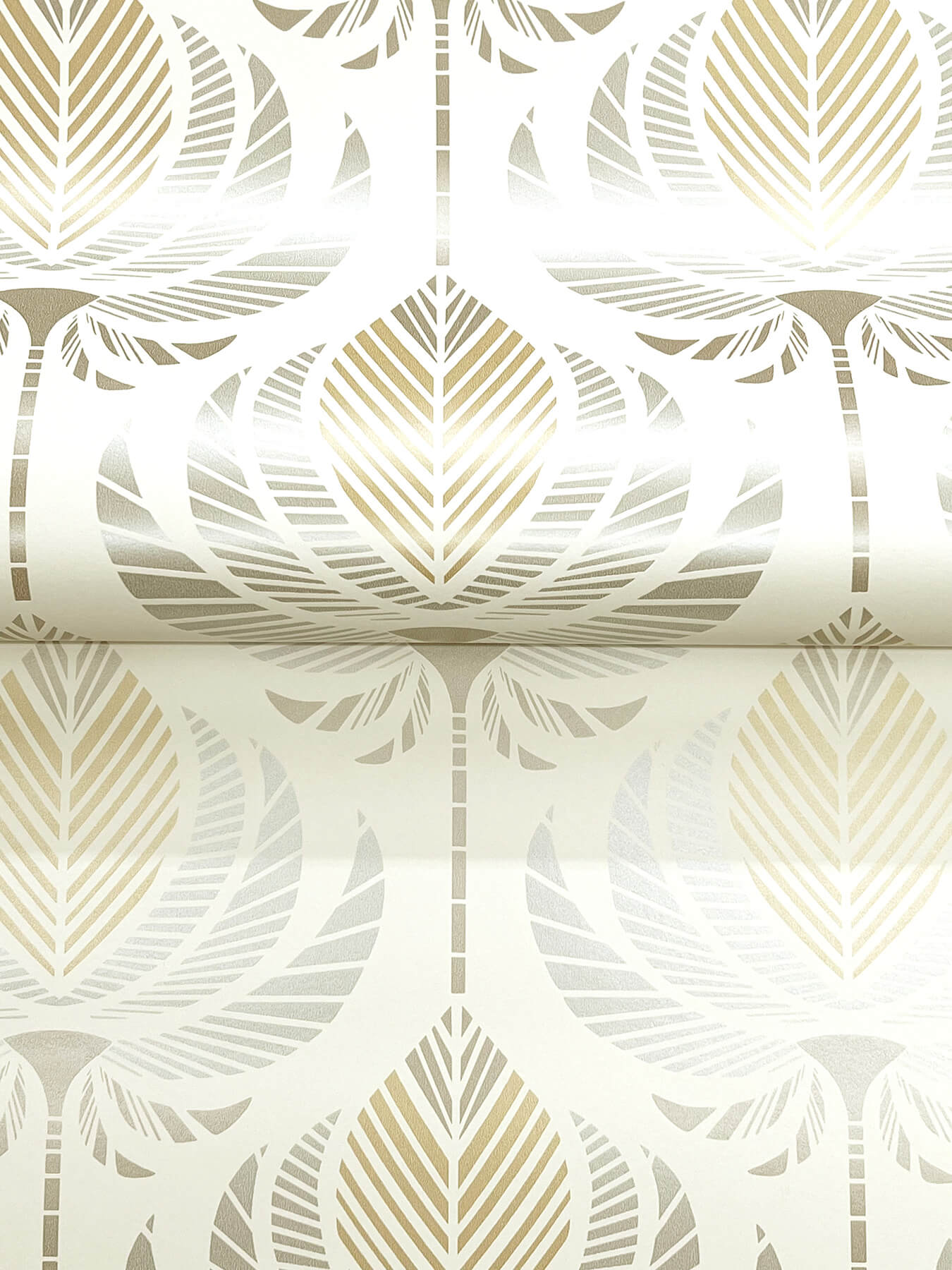York Wallcoverings. 4198-27832 - Ferrenby Metallic Floral Fan Wallpaper ...