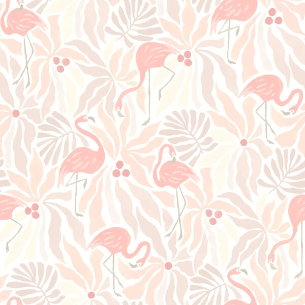 Picture of Flamingo Fun Pink and Taupe Peel and Stick Wallpaper