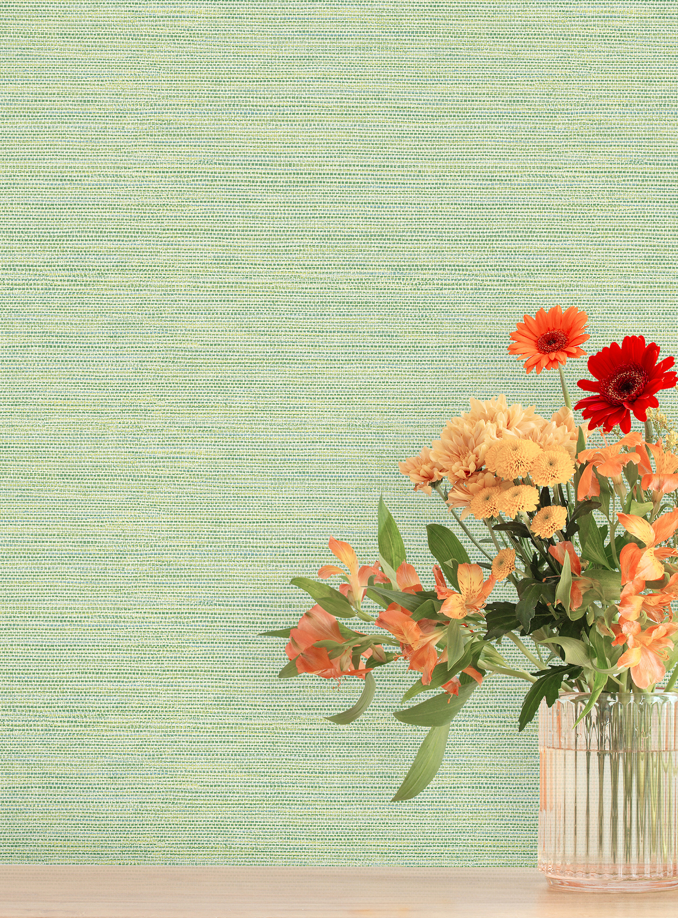 4197-24284 - Agave Green Faux Grasscloth Wallpaper - by A-Street Prints