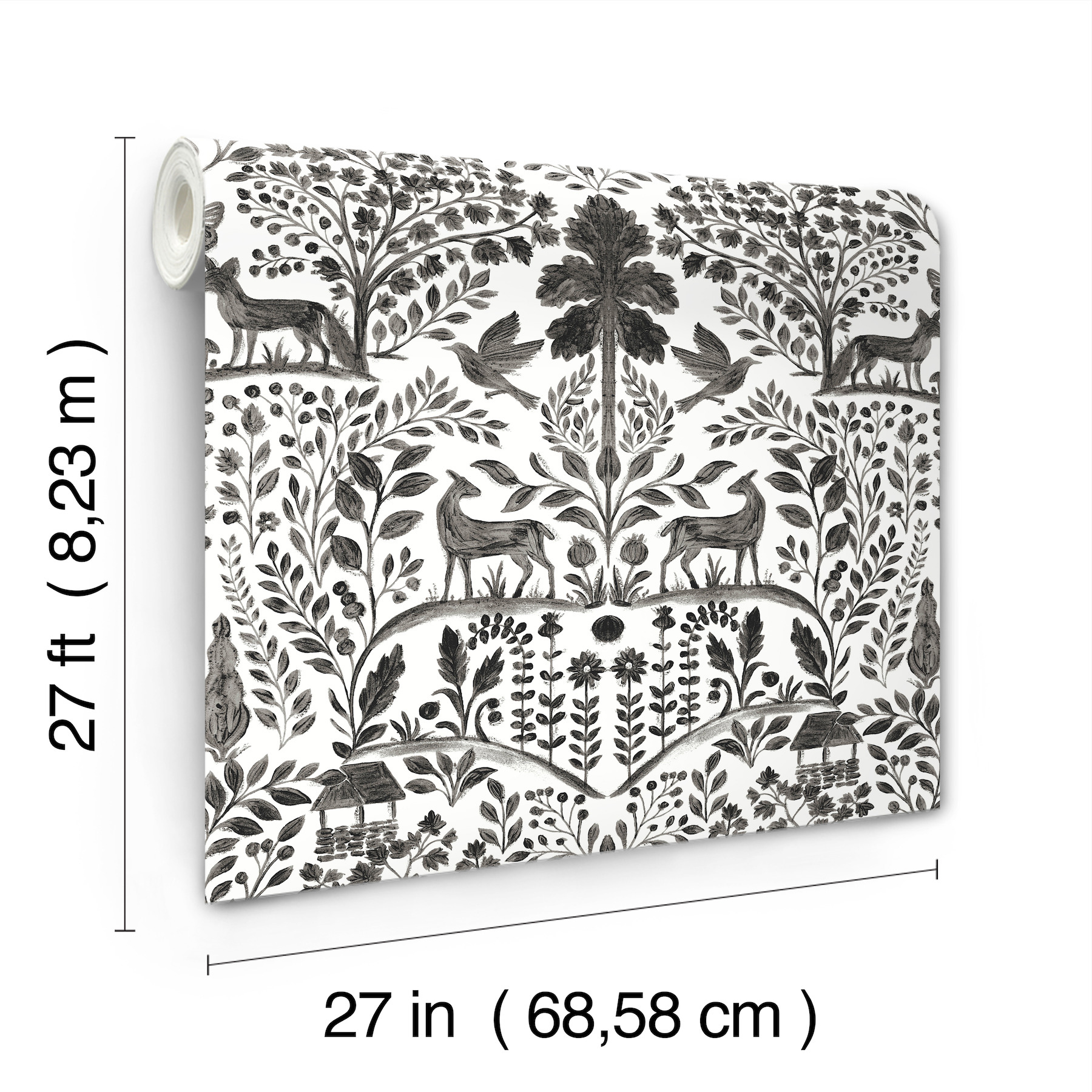 York Wallcoverings. 4197-83758 - Anoki Black Scenic Woodlands Wallpaper ...