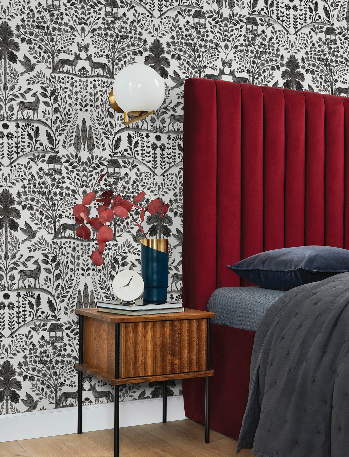 York Wallcoverings. 4197-83758 - Anoki Black Scenic Woodlands Wallpaper ...