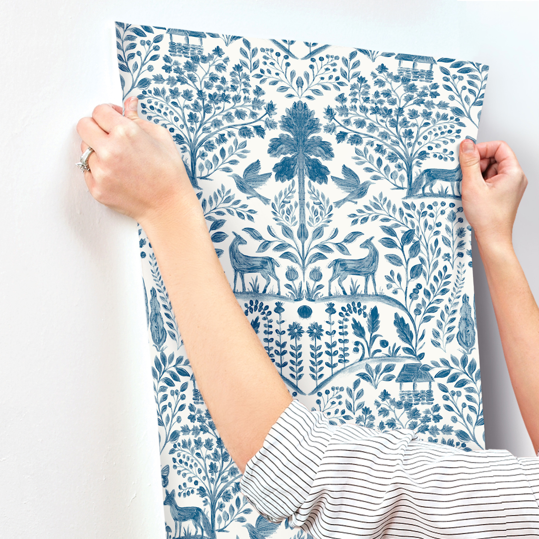 4197-84003 - Anoki Blue Scenic Woodlands Wallpaper - by A-Street Prints