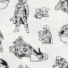 Picture of Star Wars The Mandalorian and Grogu Linocut Black Peel and Stick Wallpaper