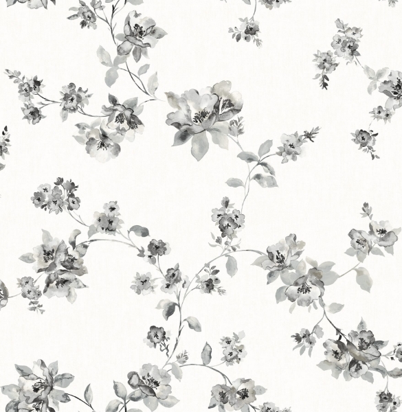 Picture of Festival Floral Charcoal Trailing Wallpaper
