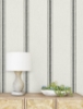 Picture of Linette Black Fabric Stripe Wallpaper