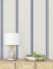Picture of Linette Blue Fabric Stripe Wallpaper