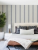 Picture of Linette Blue Fabric Stripe Wallpaper