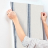 Picture of Linette Blue Fabric Stripe Wallpaper
