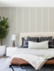 Picture of Linette Beige Fabric Stripe Wallpaper