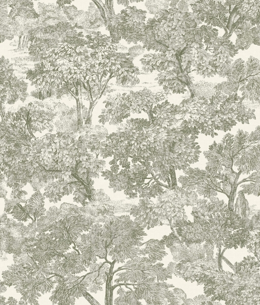 Picture of Spinney Green Toile Wallpaper