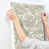 Picture of Spinney Green Toile Wallpaper