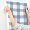 Picture of Thorpe Blue Plaid Wallpaper