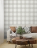 Picture of Thorpe Light Grey Plaid Wallpaper