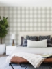Picture of Thorpe Light Grey Plaid Wallpaper