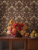 Picture of Edith Burgundy Floral Damask Wallpaper