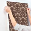 Picture of Edith Burgundy Floral Damask Wallpaper
