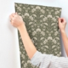 Picture of Edith Green Floral Damask Wallpaper