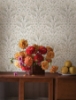Picture of Edith Neutral Floral Damask Wallpaper