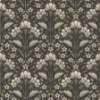 Picture of Edith Black Floral Damask Wallpaper