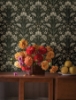 Picture of Edith Black Floral Damask Wallpaper