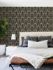 Picture of Edith Black Floral Damask Wallpaper