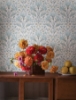 Picture of Edith Light Blue Floral Damask Wallpaper