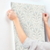 Picture of Edith Light Blue Floral Damask Wallpaper