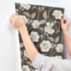 Picture of Hazel Black Floral Trail Wallpaper