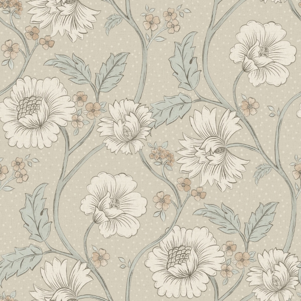 Picture of Hazel Taupe Floral Trail Wallpaper