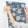 Picture of Hazel Navy Floral Trail Wallpaper