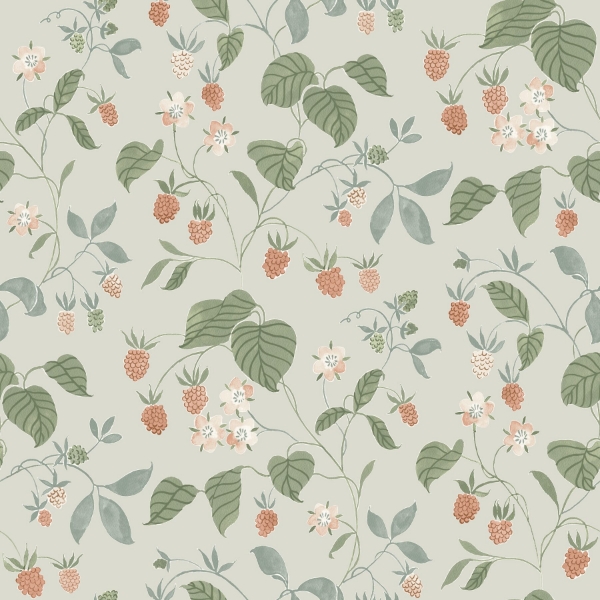 Picture of Mercy Aqua Berry Vines Wallpaper