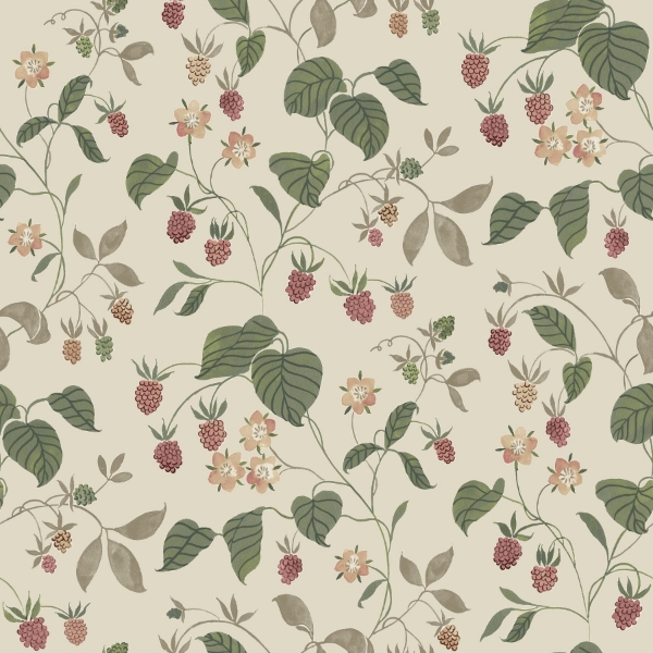 Picture of Mercy Taupe Berry Vines Wallpaper