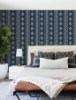 Picture of Lenea Navy Floral Stripe Wallpaper