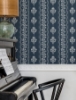 Picture of Lenea Navy Floral Stripe Wallpaper
