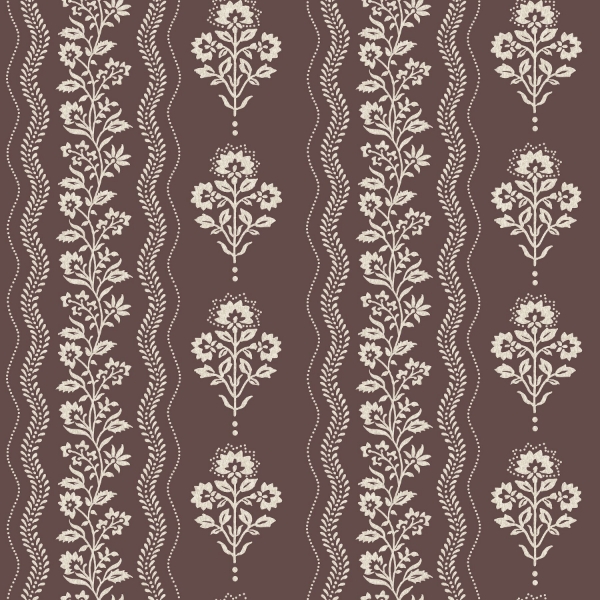 Picture of Lenea Burgundy Floral Stripe Wallpaper