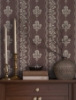 Picture of Lenea Burgundy Floral Stripe Wallpaper