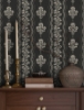 Picture of Lenea Black Floral Stripe Wallpaper