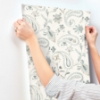 Picture of Darlene Aqua Jacobean Wallpaper