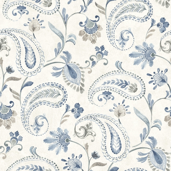 Picture of Darlene Blue Jacobean Wallpaper