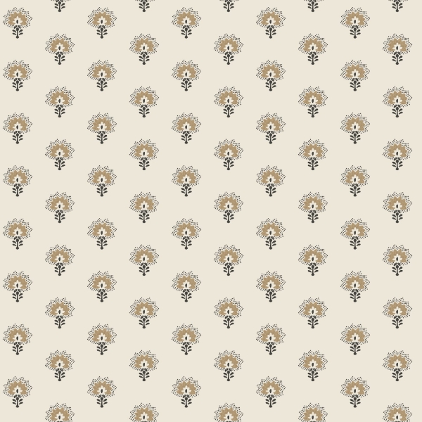 Picture of Hilda Butter Floral Medallion Wallpaper