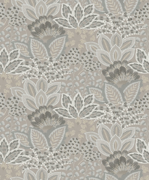 Picture of Catherine Taupe Botanical Wallpaper