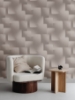 Picture of Silk Madras Grey Abstract Geometric Wallpaper