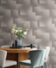 Picture of Silk Madras Grey Abstract Geometric Wallpaper
