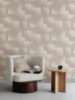 Picture of Silk Madras Beige Abstract Geometric Wallpaper
