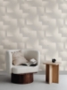 Picture of Silk Madras Light Grey Abstract Geometric Wallpaper